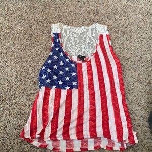 American flag tank top